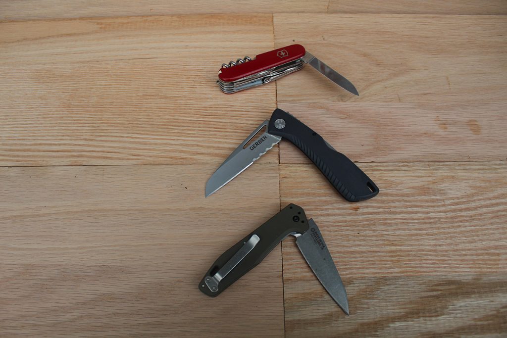 Three of my folders: Swiss Army (top), Sharkbelly (middle) and Fastball (bottom)